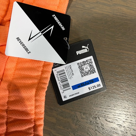 NEW WITH TAGS Puma Men's Orange Cotton Baseline Reversible Track Pant Size XL - Picture 7 of 8